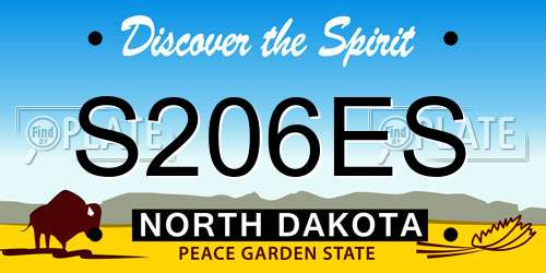 S206ES North Dakota License Plate