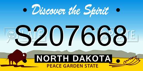 S207668 North Dakota License Plate