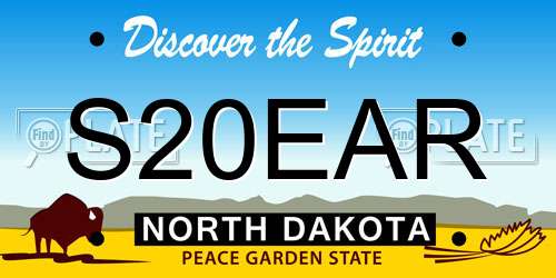 S20EAR North Dakota License Plate