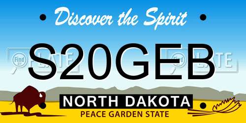 S20GEB North Dakota License Plate