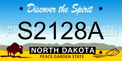 S2128A North Dakota License Plate