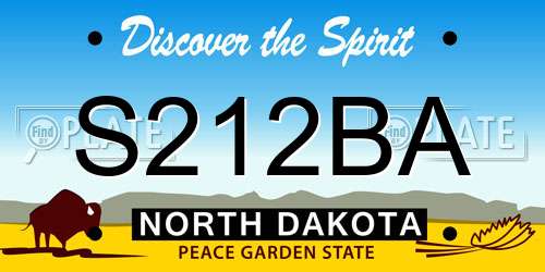 S212BA North Dakota License Plate