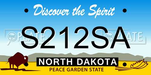 S212SA North Dakota License Plate