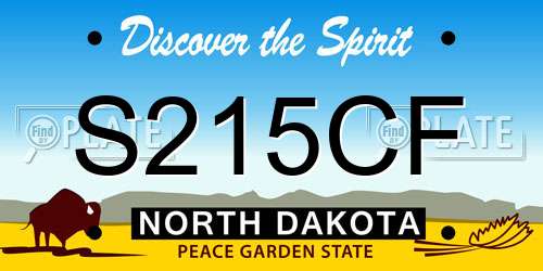 S215CF North Dakota License Plate