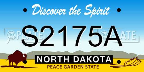 S2175A North Dakota License Plate