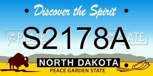 S2178A North Dakota License Plate