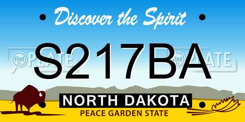 S217BA North Dakota License Plate