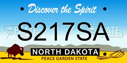 S217SA North Dakota License Plate