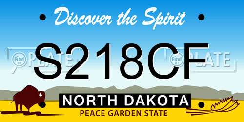 S218CF North Dakota License Plate