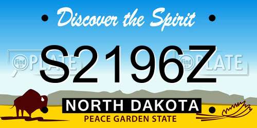 S2196Z North Dakota License Plate