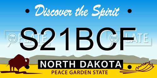 S21BCF North Dakota License Plate