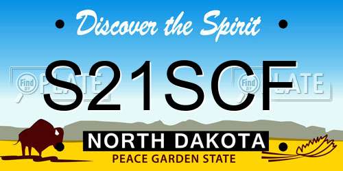 S21SCF North Dakota License Plate
