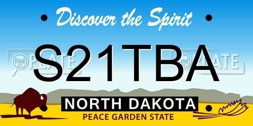 S21TBA North Dakota License Plate