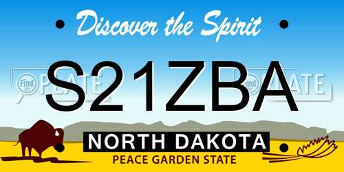 S21ZBA North Dakota License Plate