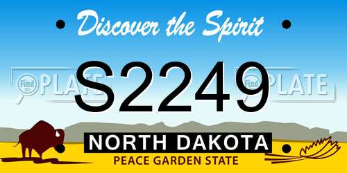 S2249 North Dakota License Plate