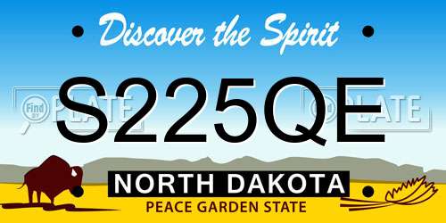 S225QE North Dakota License Plate