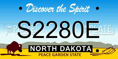 S2280E North Dakota License Plate