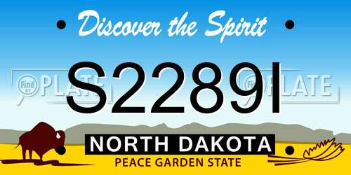 S2289I North Dakota License Plate