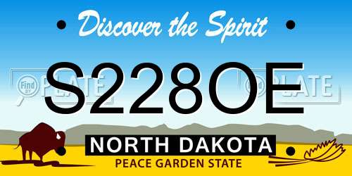 S228OE North Dakota License Plate