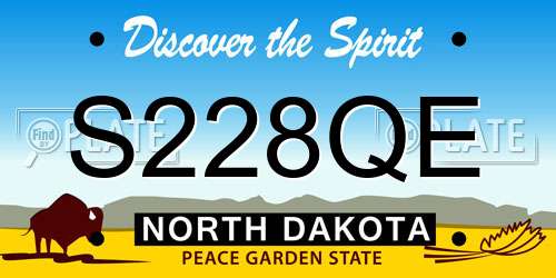 S228QE North Dakota License Plate