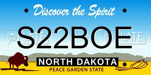 S22BOE North Dakota License Plate