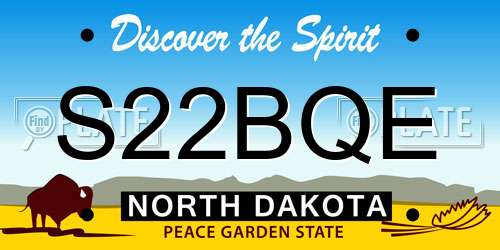 S22BQE North Dakota License Plate