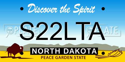 S22LTA North Dakota License Plate
