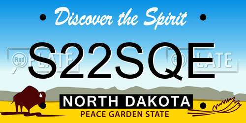S22SQE North Dakota License Plate