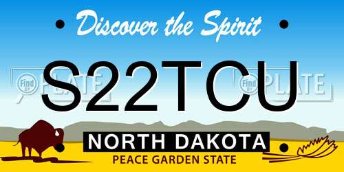 S22TCU North Dakota License Plate