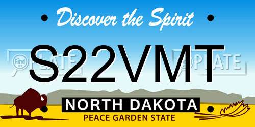 S22VMT North Dakota License Plate