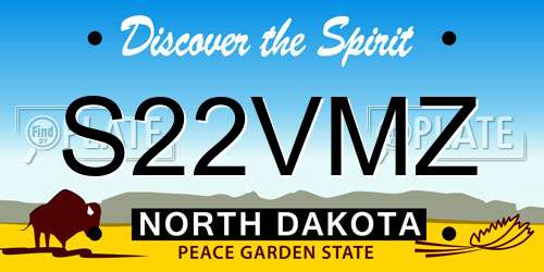 S22VMZ North Dakota License Plate