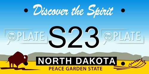S23 North Dakota License Plate