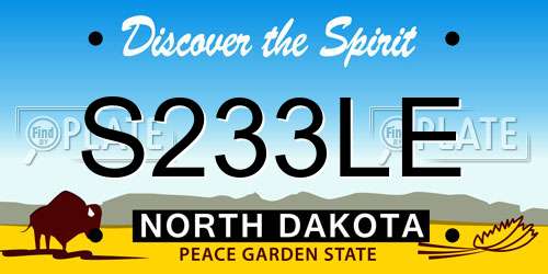 S233LE North Dakota License Plate