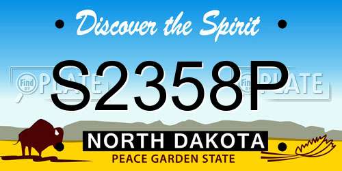 S2358P North Dakota License Plate