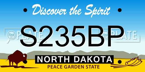 S235BP North Dakota License Plate