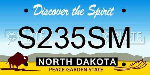 S235SM North Dakota License Plate