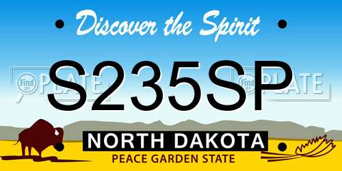 S235SP North Dakota License Plate