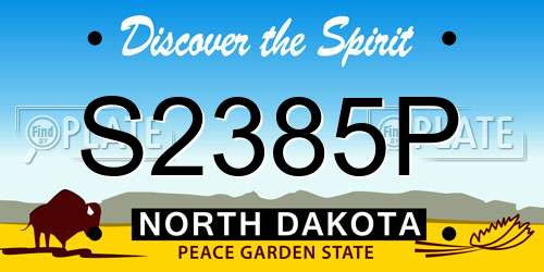 S2385P North Dakota License Plate