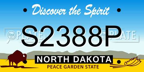 S2388P North Dakota License Plate