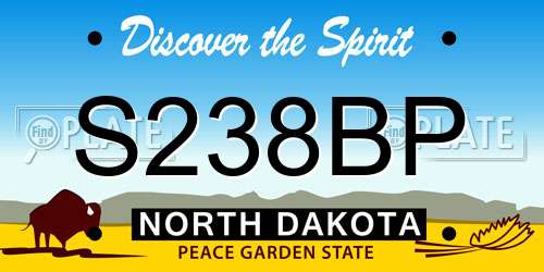 S238BP North Dakota License Plate