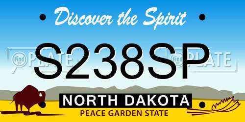 S238SP North Dakota License Plate