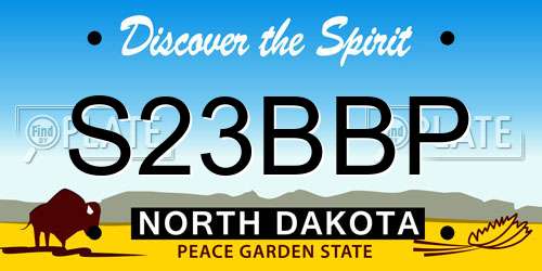 S23BBP North Dakota License Plate