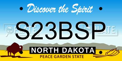 S23BSP North Dakota License Plate