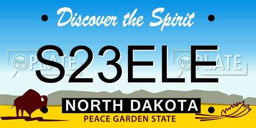 S23ELE North Dakota License Plate