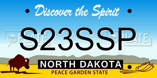 S23SSP North Dakota License Plate