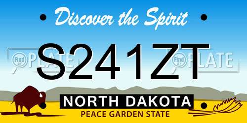S241ZT North Dakota License Plate