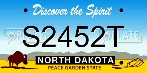 S2452T North Dakota License Plate