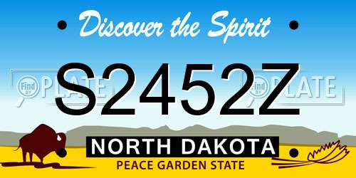 S2452Z North Dakota License Plate