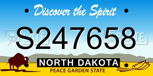 S247658 North Dakota License Plate