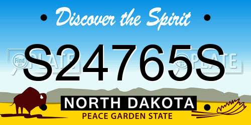 S24765S North Dakota License Plate